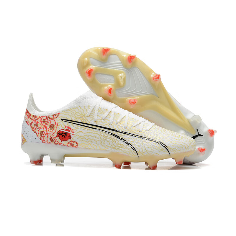 内马尔足球鞋fg长钉男子纯白色ultra ultimate fg 红黑 39
