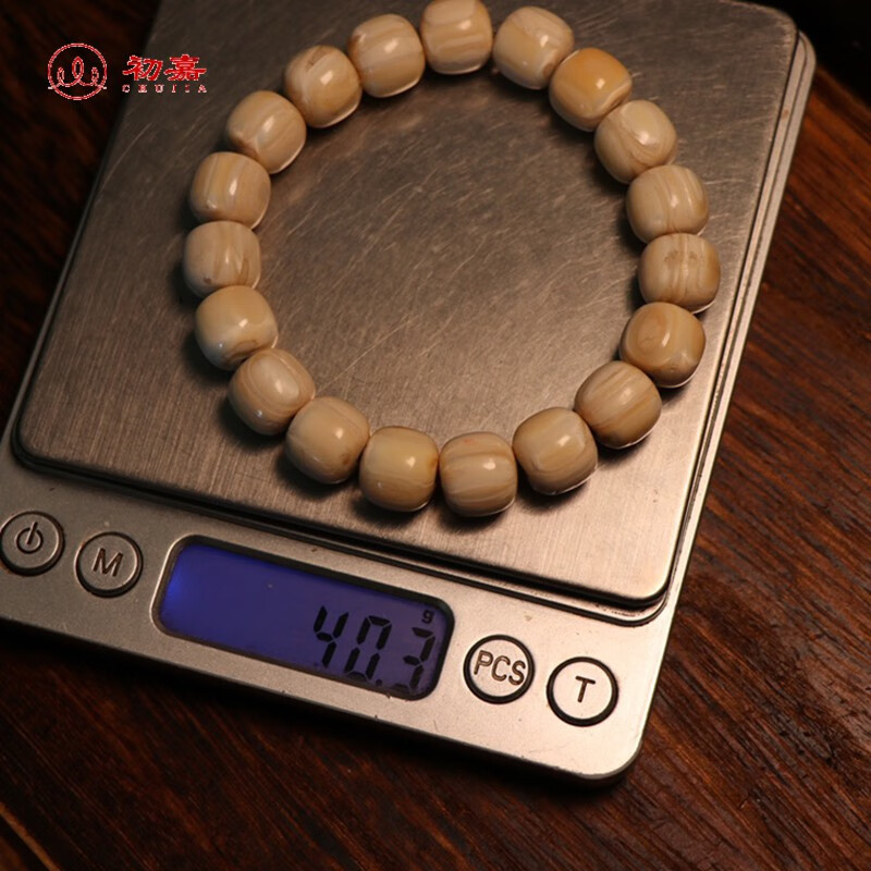 初嘉 手工骆驼牙齿手串 老型桶珠手链 男女文玩另类冷门牙骨盘玩饰品