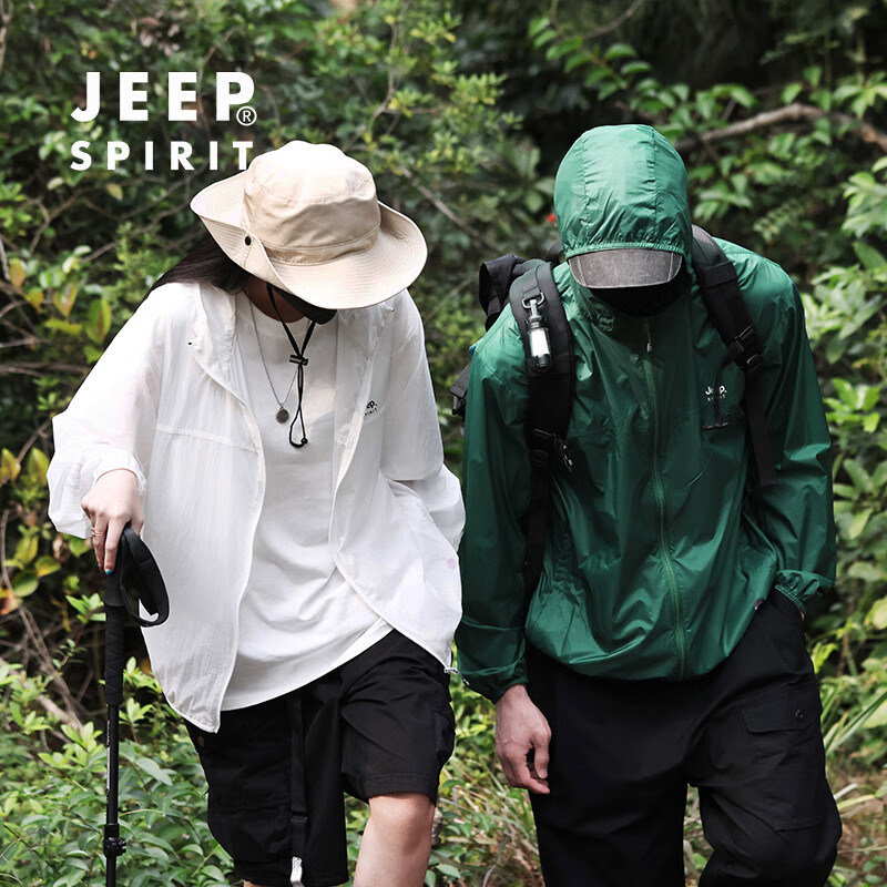 吉普(jeep)夏季防晒衣男女轻薄夹克透气情侣防晒服户外运动骑车防紫外