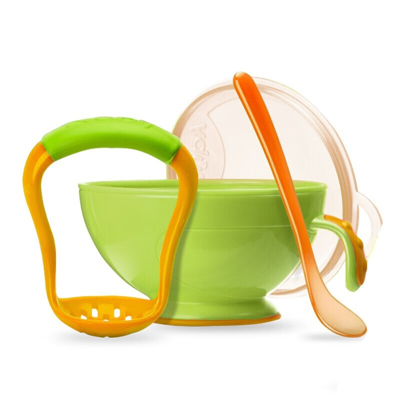 努比（Nuby）婴儿研磨碗辅食工具辅食碗婴儿碗宝宝多功能辅食研磨器儿童餐具套装带勺子 美国品牌 研磨碗带勺-绿色