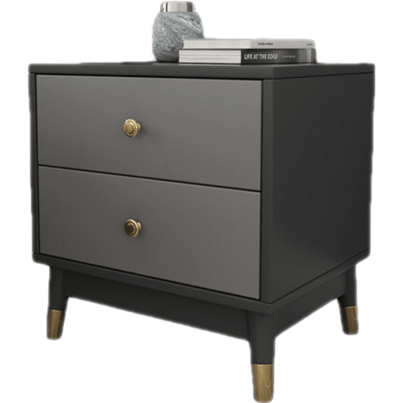 兰尼森 北欧简约卧室床头柜抽屉柜边柜 现代小型收纳柜斗柜储物柜子 【绅士灰】单个床头柜