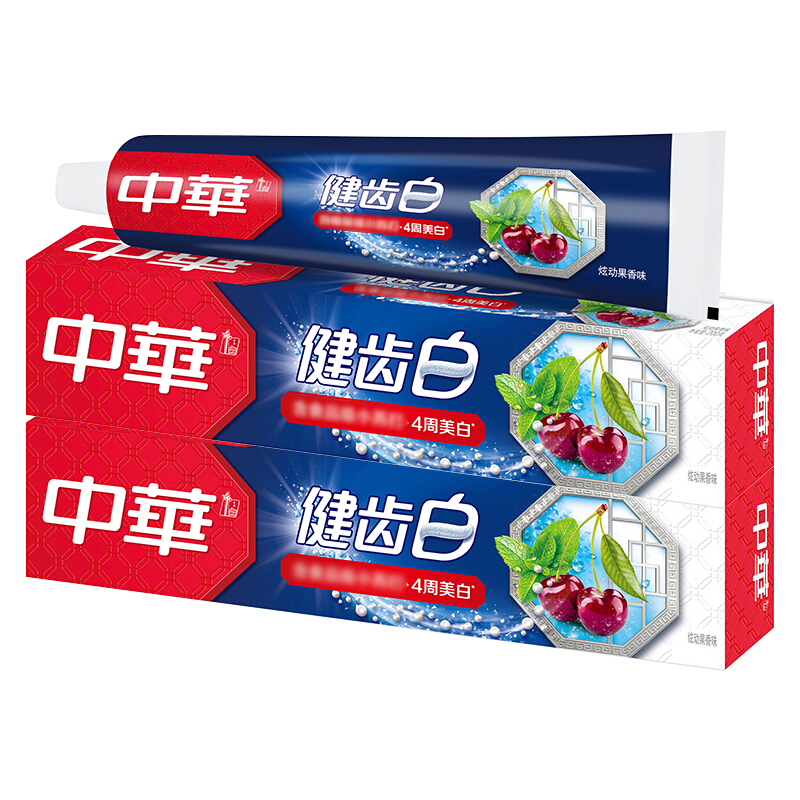 中华健齿白牙膏清洁牙齿护龈清新口气家用组合装 炫动果香味90g-250g