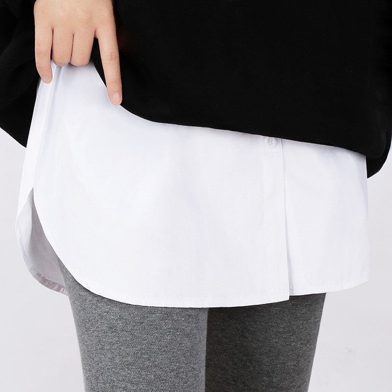 冬季叠穿白边内搭打底洋气女半身裙子百搭假下摆大码小屁帘子遮屁股