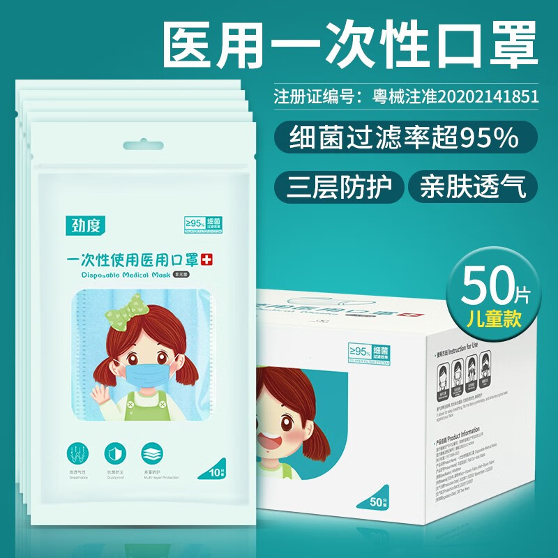 劲度口罩:低价格、高品质、时尚设计,一次性医用儿童口罩价格走势及购买体验评测