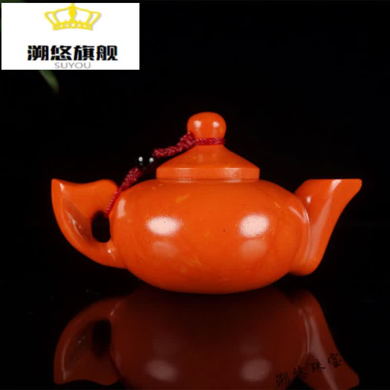 溯悠流行款南红玛瑙小茶壶手把件玉石茶壶小摆件把把壶寓意把把糊工艺 品 手把件属于什么档次？