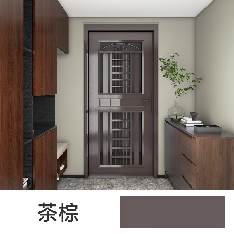 金属漆不锈钢铝合金窗户防盗门铁改色翻新防锈专用油漆涂料 茶棕色 0