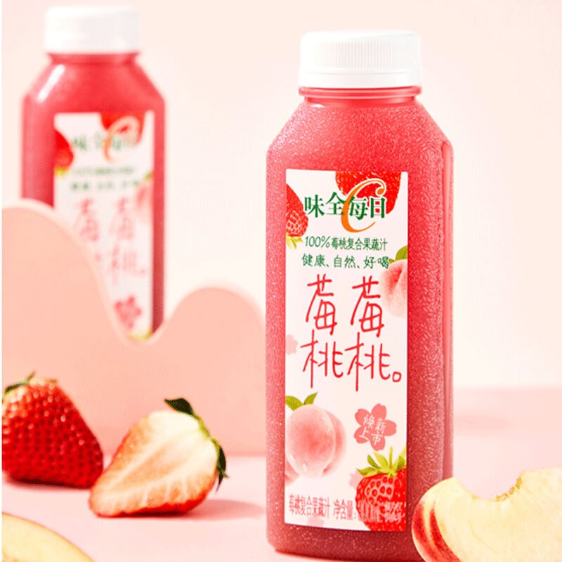味全每日c莓莓桃桃当季杨梅汁果蔬汁饮料早餐果汁冷藏果汁夏季饮料 莓