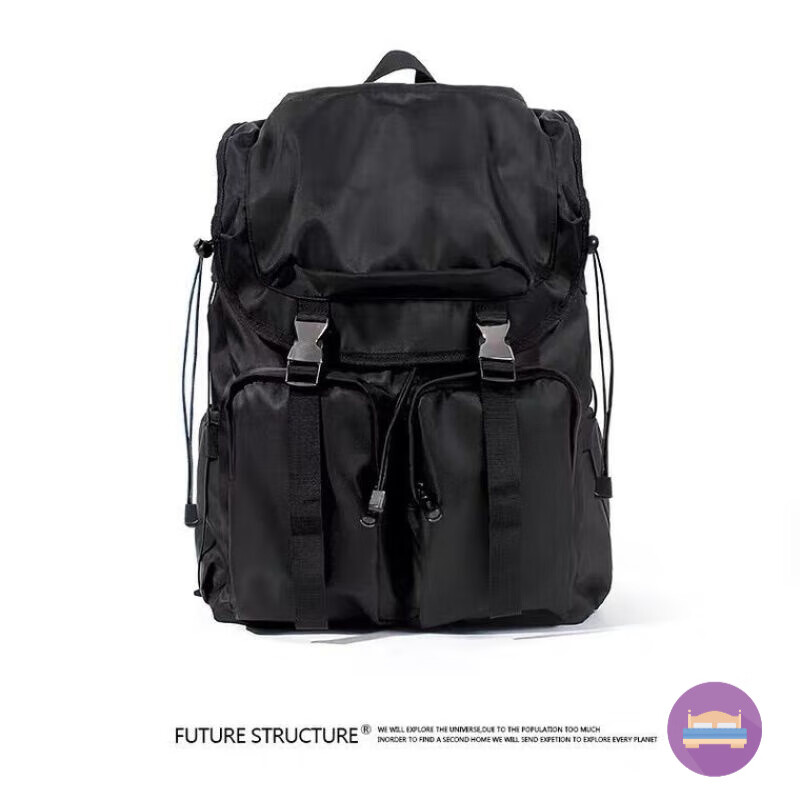 京噶819背包设计backpack机能运动包防水多功能双肩包男女书包旅 黑色