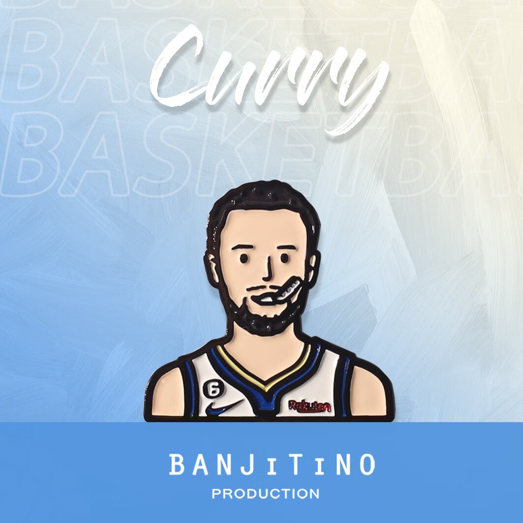 朴珀妮banjitino勇士库里汤普森卡通徽章胸针生日礼物男生球星周边