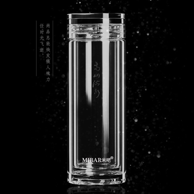 玻璃杯办公杯车载便携小巧精美礼盒思宝双层玻璃玻璃杯 水晶之梦360ml