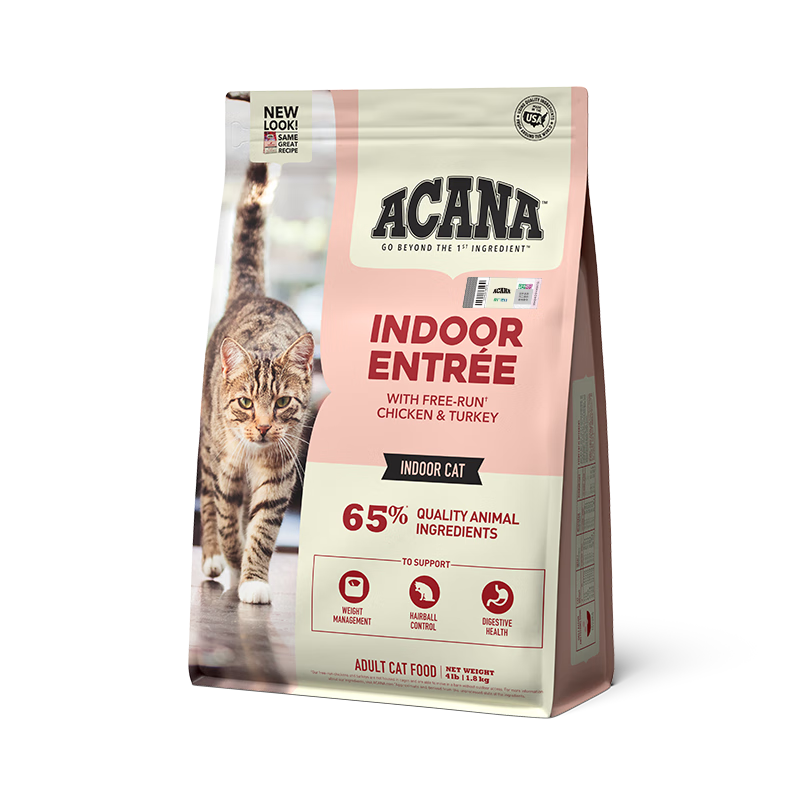 愛肯拿（ACANA）猫粮 维持体重室内大餐无谷猫粮适用全阶段全猫种 猫粮1.8kg-效期至26年10月