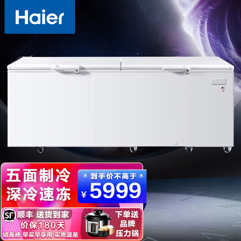 海尔（Haier） 家用商用冰箱 卧式大冷冻柜 冷藏冷冻转换柜 变温冷柜 冰柜BC/BD- 1028T  1028升