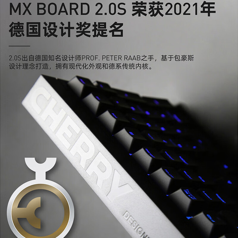 樱桃（Cherry）MX2.0S RGB G80-3821LXAEU-2 机械键盘 有线键盘 全尺寸游戏键盘 RGB灯效 黑色 茶轴