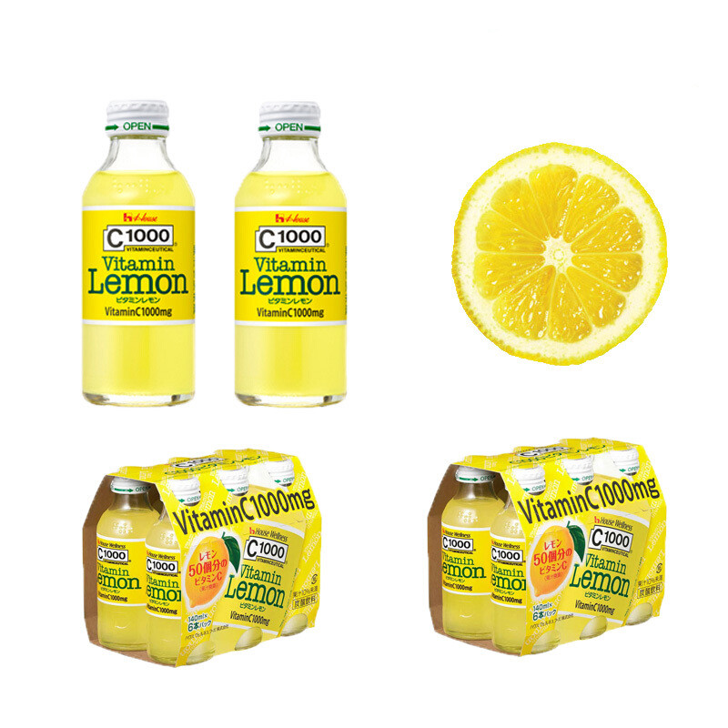 日本进口好侍c1000柠檬味维c果汁饮料140ml维生素c12