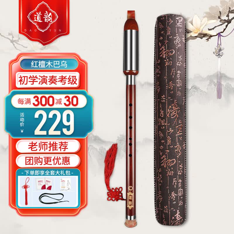 道韵巴乌乐器红檀木C调竖吹 成人儿童小学生入门乐器 民族吹奏乐器属于什么档次？
