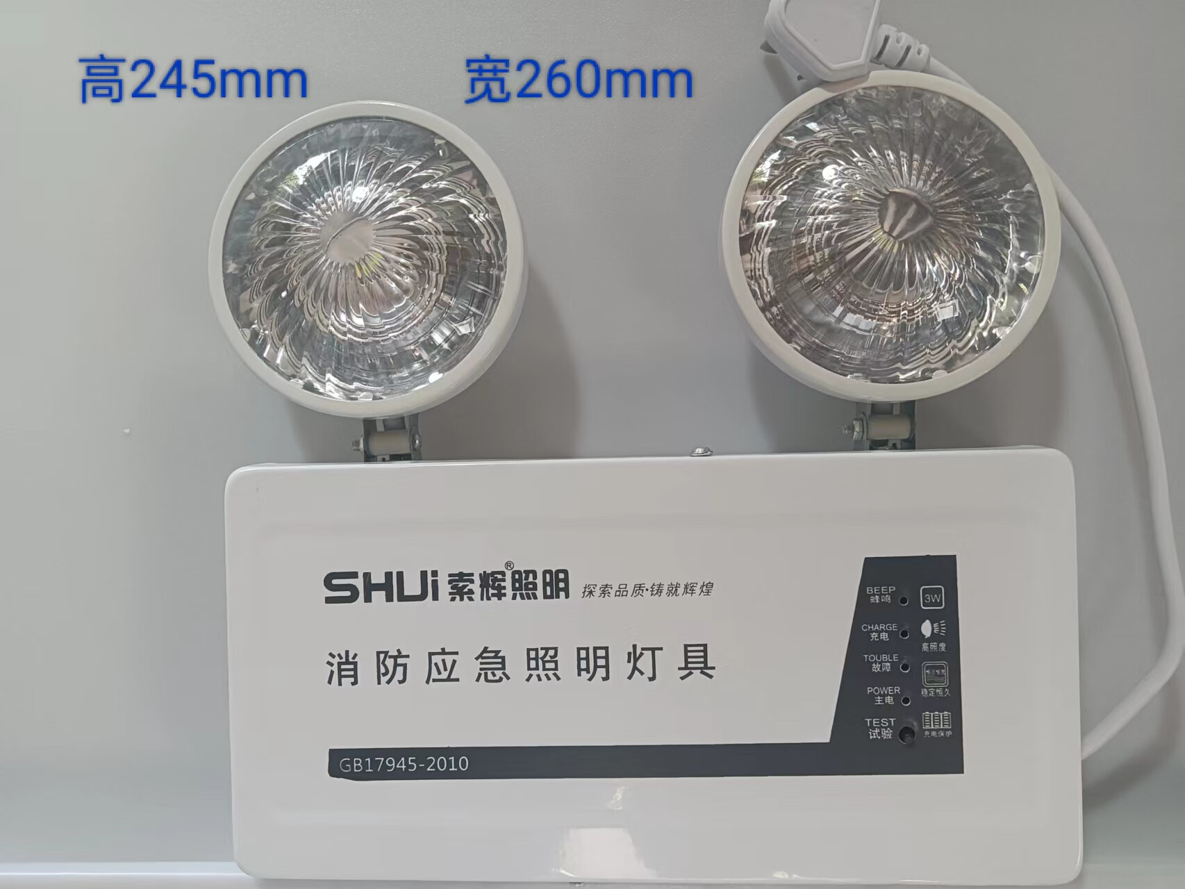 充电二和一多功能疏散标志照明应急灯 工程款双头灯(24v-220v通用)