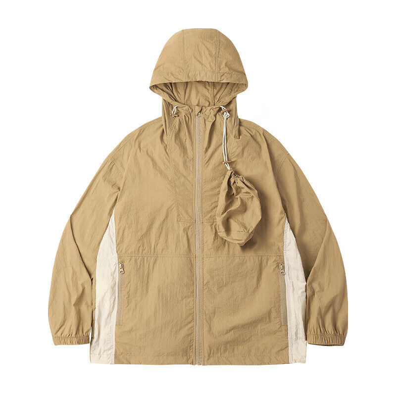 ben.panda熊猫本防晒户外宽松版连帽情侣防晒衣 芥子色 m