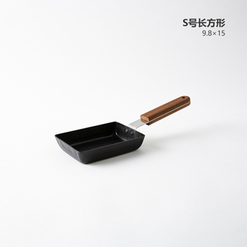 ambai小泉诚家用铁锅煎锅平底炒菜锅玉子烧煎蛋锅早餐锅 长方形s号