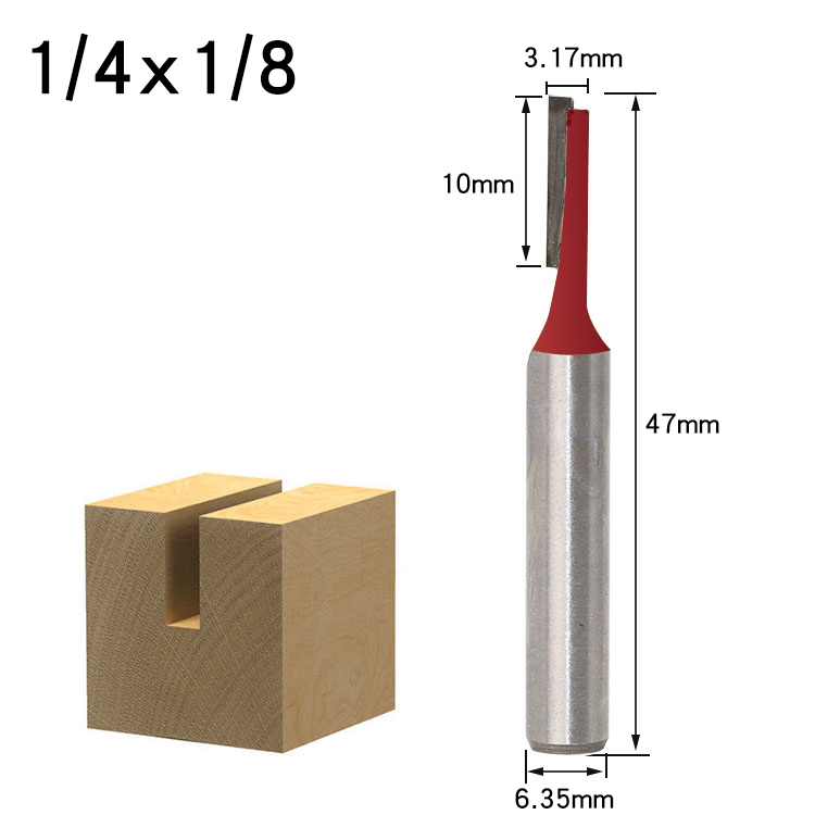 加长直刀铣刀修边机刀头开槽修边刀电木镂铣刀锣刀 小柄*开槽宽度(3