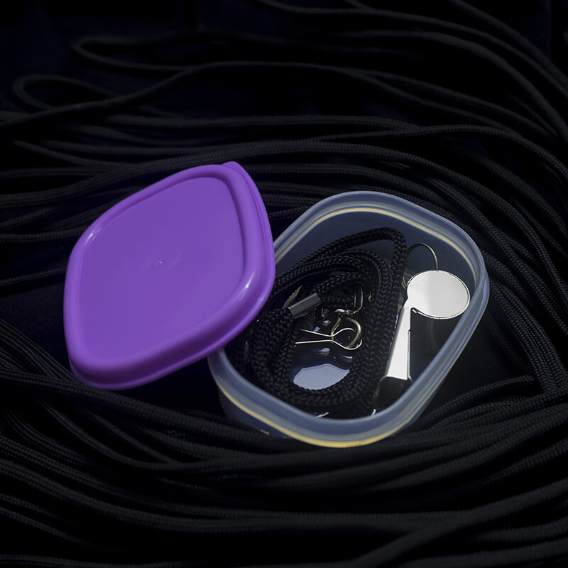 哨子体育老师专用运动训练口哨裁判比 不刻字 黑色尼龙挂绳 收纳盒