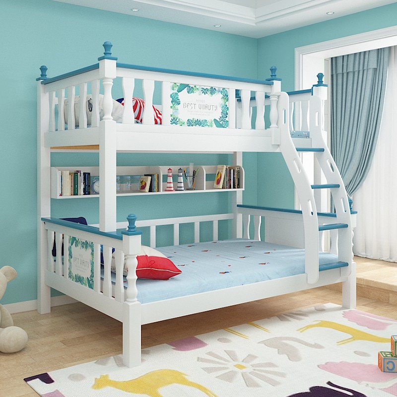 莱客轩（LAIKEXUAN）儿童床（预约免费安装）上下床双层实木高低子母床罗马印象上铺120下铺150爬梯款