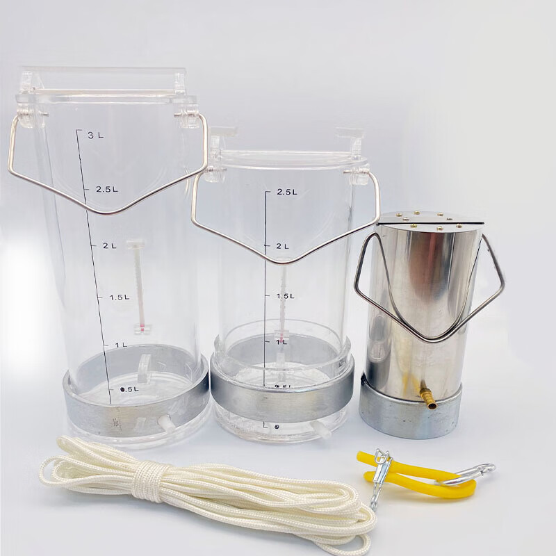 卉卉在银机玻璃水质采样器深水污水采样器,取样桶0.5l1l2l2.