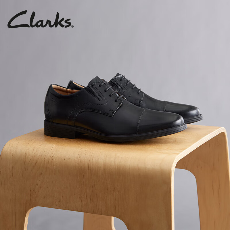 Clarks其乐惠登系列男士商务正装皮鞋舒适英伦风德比鞋皮鞋男 黑色 261529128 42