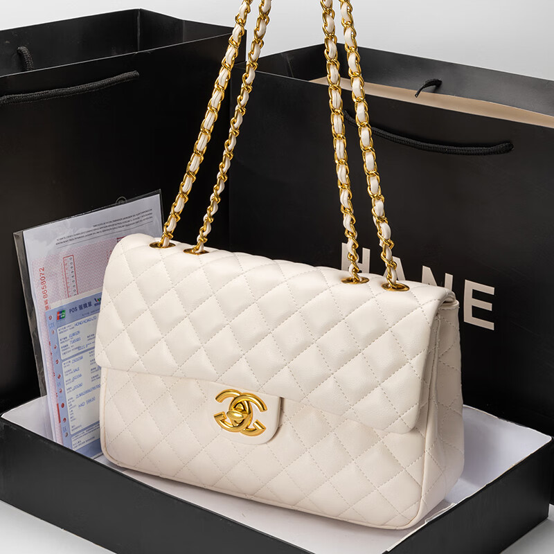 IT香奈小香风儿包女包牌2025新款时尚单肩斜挎轻奢百搭学生 黑色