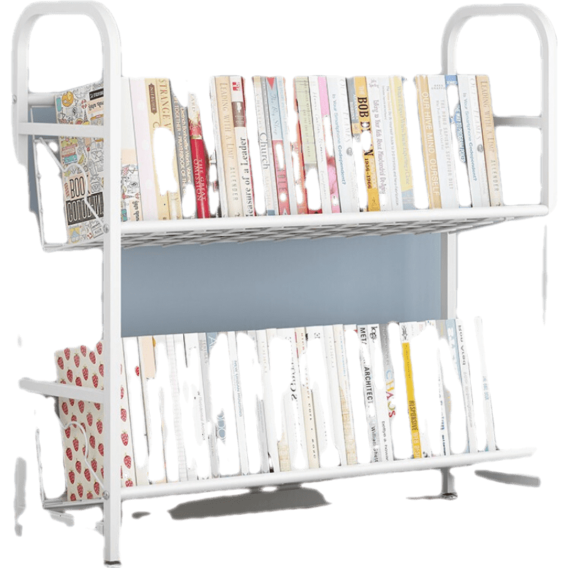 索尔诺 书架绘本架收纳架客厅办公室置物架落地靠墙卧室简易小型绘本架 书架sj7212/白色