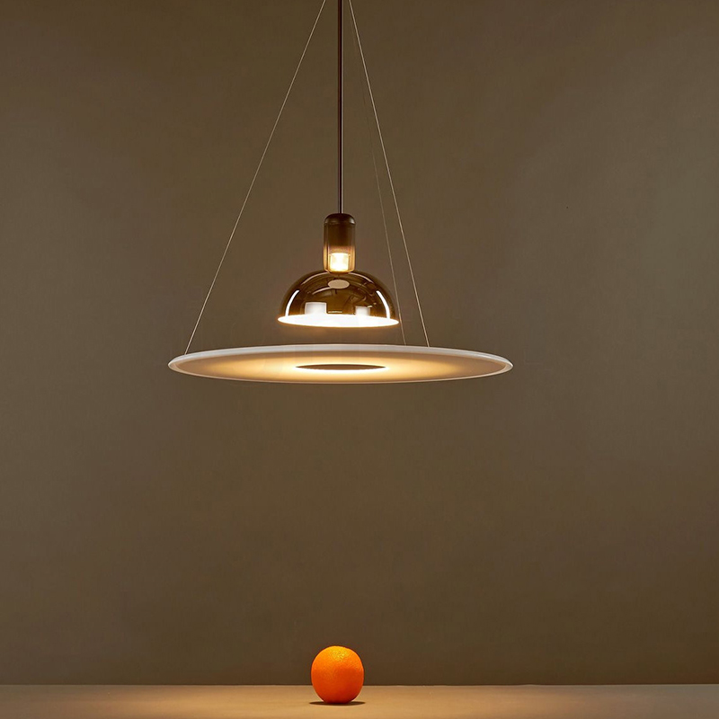 后现代极简餐厅吊灯创意艺术装饰飞碟灯具个性设计师吊灯 hermind 铬