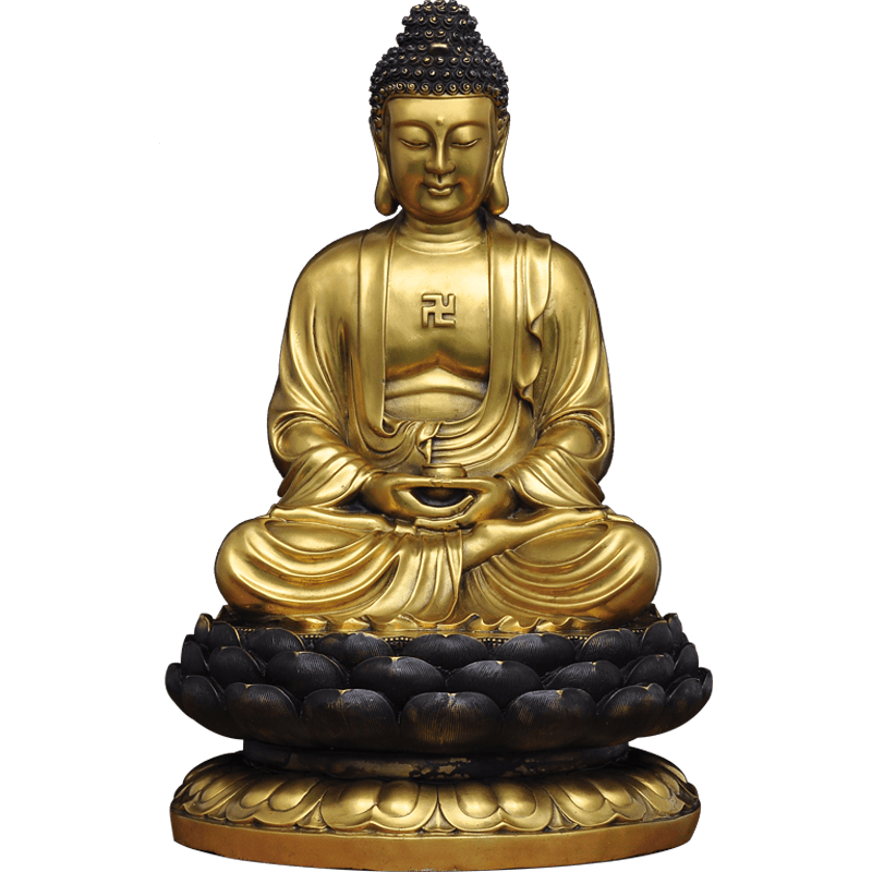 銅坐蓮如來佛擺件釋迦摩尼佛大日如來銅佛像家用寺廟佛堂 60CM坐如來佛 雄s