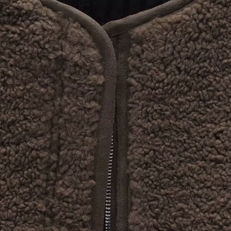 子牧棉麻秋冬装 女韩版百搭上衣百搭显瘦加厚开衫外套8095 杏色 均码 (建议95-145斤)