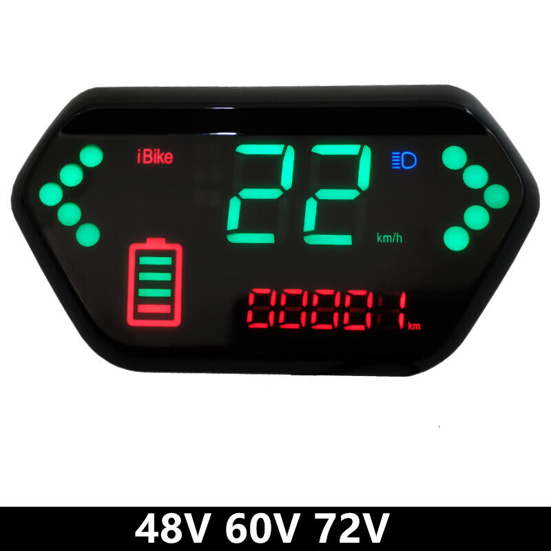 适用于电动车里程表仪表盘小龟王改装led显示屏48v60v72v大金牛里程