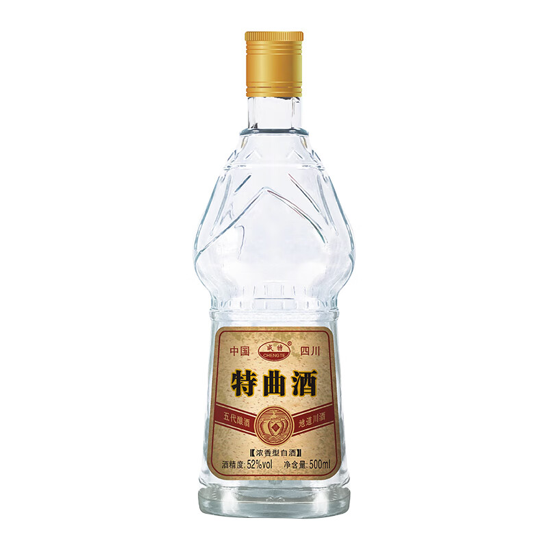 成特2018年产四川特曲酒52度浓香型白酒优级纯粮老酒 500ml*6瓶整箱 52度 500mL 6瓶 (成特特曲)