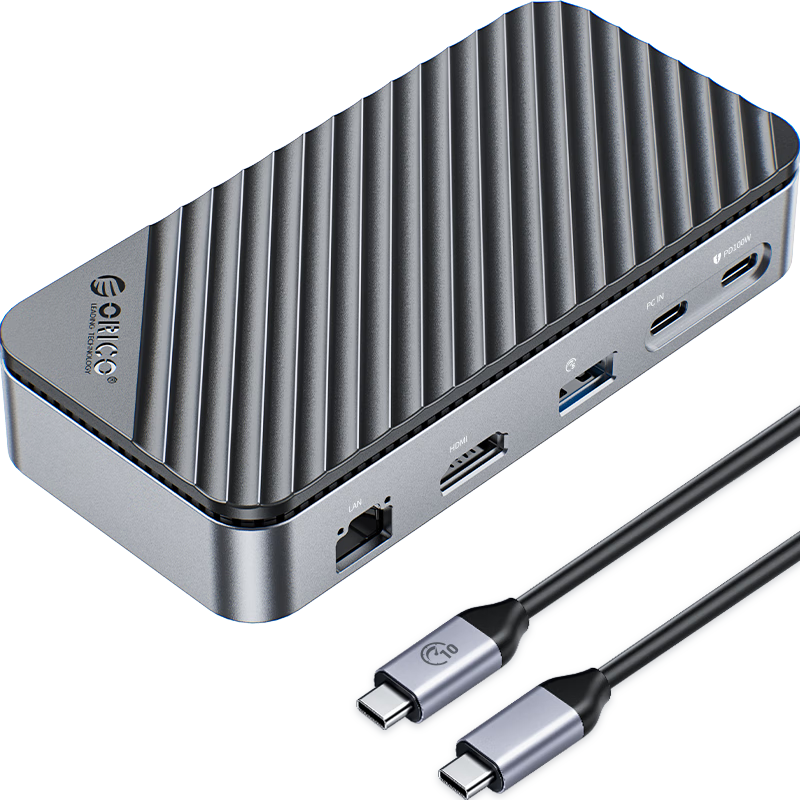 奥睿科（ORICO）Type-C硬盘盒扩展坞M.2NVMe/SATA双协议USB-C转HDMI转换器 【硬盘扩展二合一】10G扩展+M.2双协议硬盘