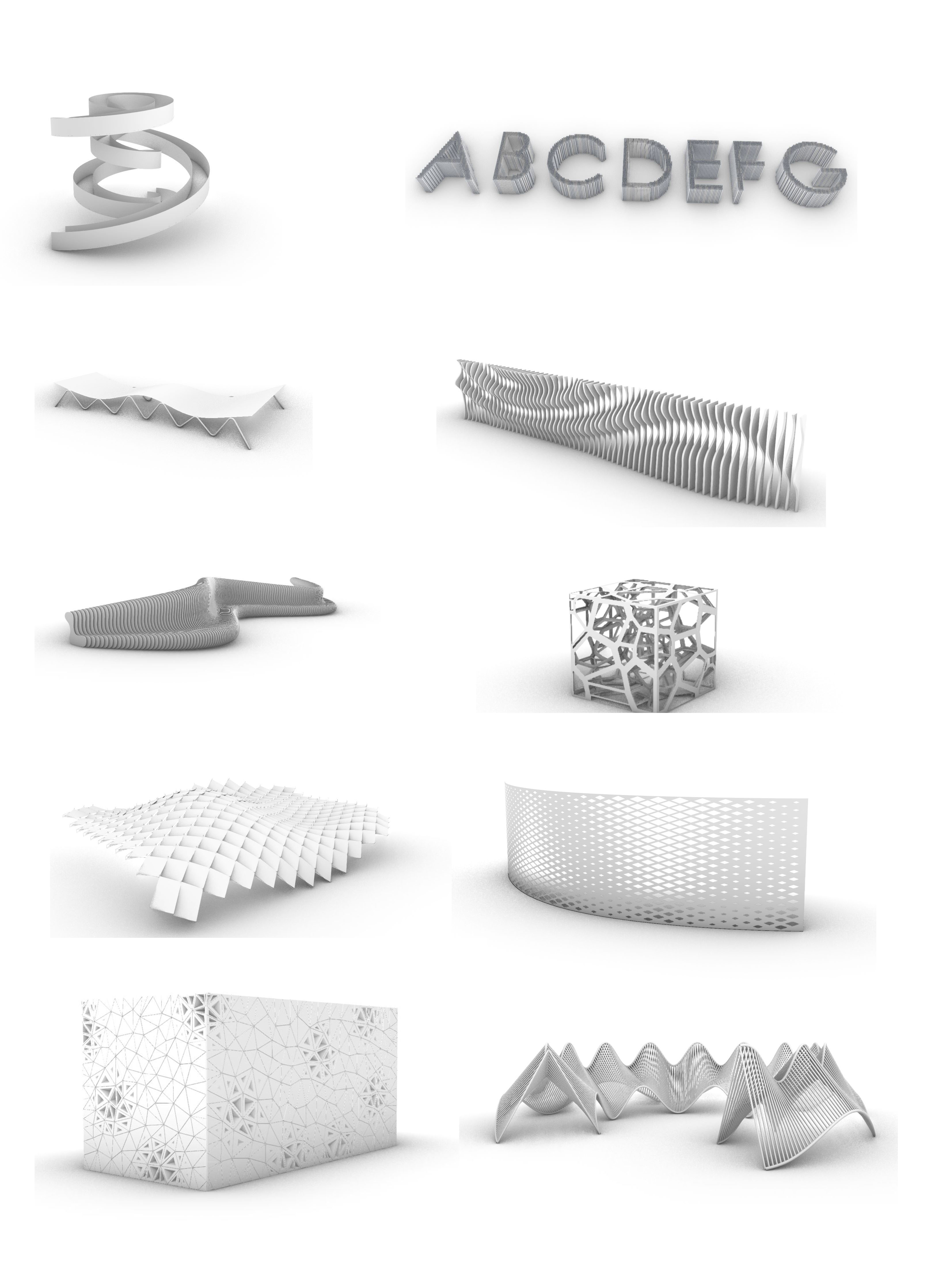 10款景观构筑物grasshopper电池 参数化rhino su犀牛二合一模型