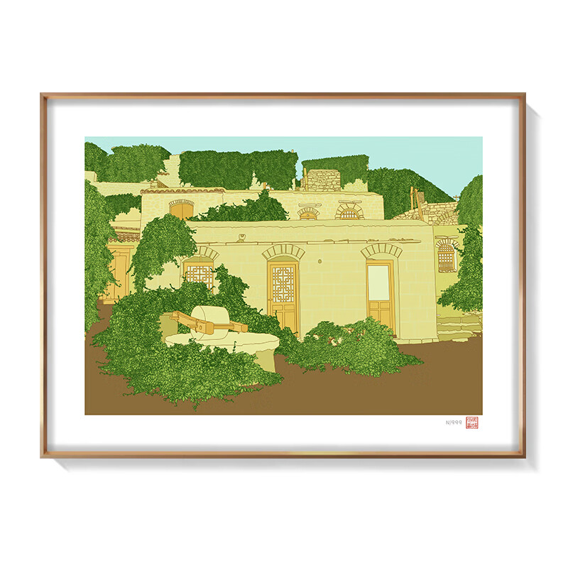 带装裱美术家协会马娟签章款风景版画新中式客厅餐厅卧室走廊挂画装饰