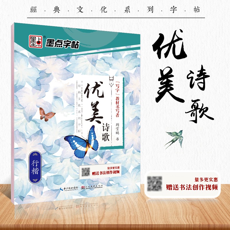 墨点字帖荆霄鹏行楷字帖男女生字体漂亮硬笔书法字帖钢笔字帖行楷高中生大学生成年练字大开本字帖行楷临摹练字帖优美诗歌
