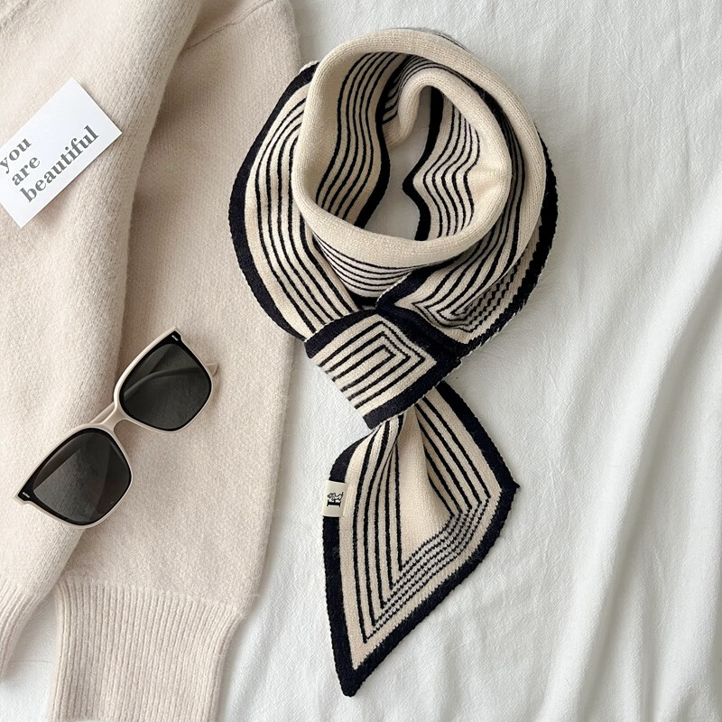 珍韵缘围巾女春秋季2024新款护颈小围脖百搭高级感针织保暖毛线脖套