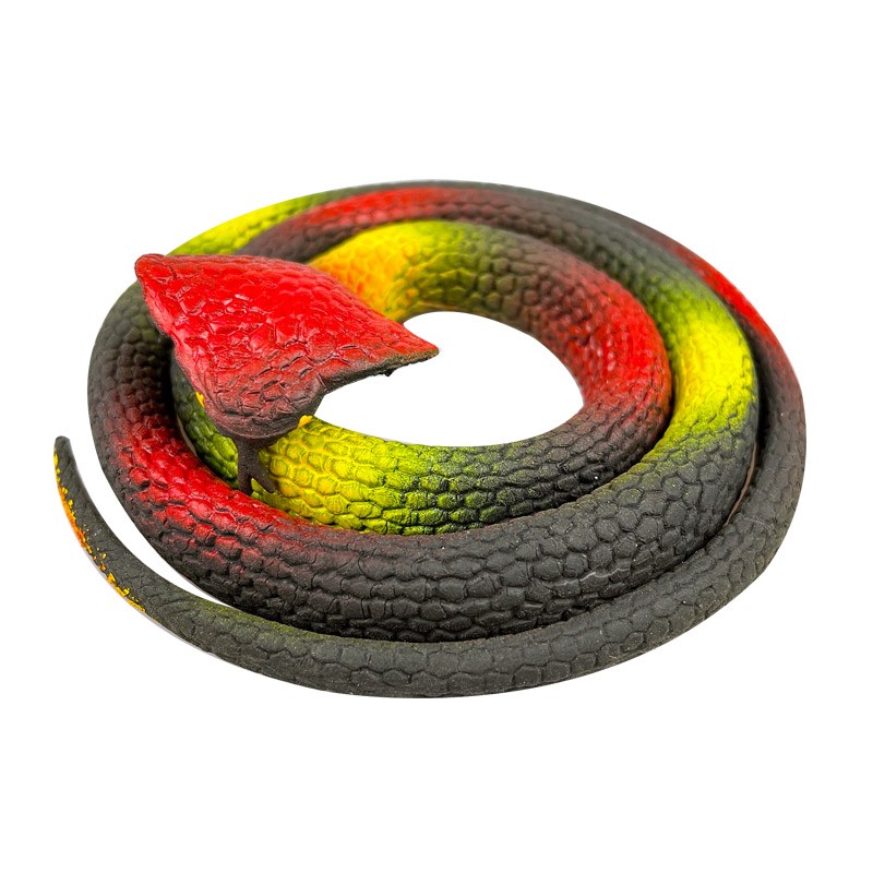 儿童仿真眼镜蛇小玩具恶搞整蛊道具男孩软胶假蛇动物模型 黑色眼镜蛇