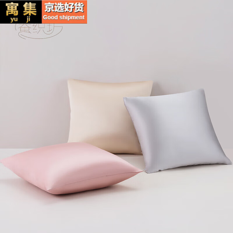 真丝抱枕靠垫 22姆靠垫套抱枕套 桑纯色丝绸方枕套抱枕芯套 标价为单