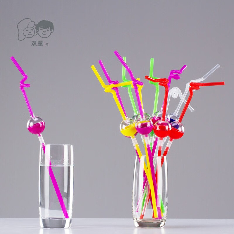 【10支装】72516哈哈 双童一次性儿童创意喂药器创意艺术吸管 哈哈 10