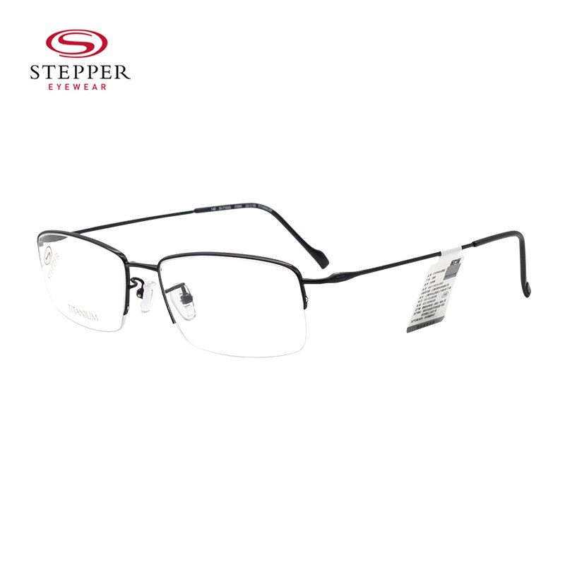 思柏(stepper)远近视眼镜框男款轻商务休闲半框钛材质眼镜架si-71045