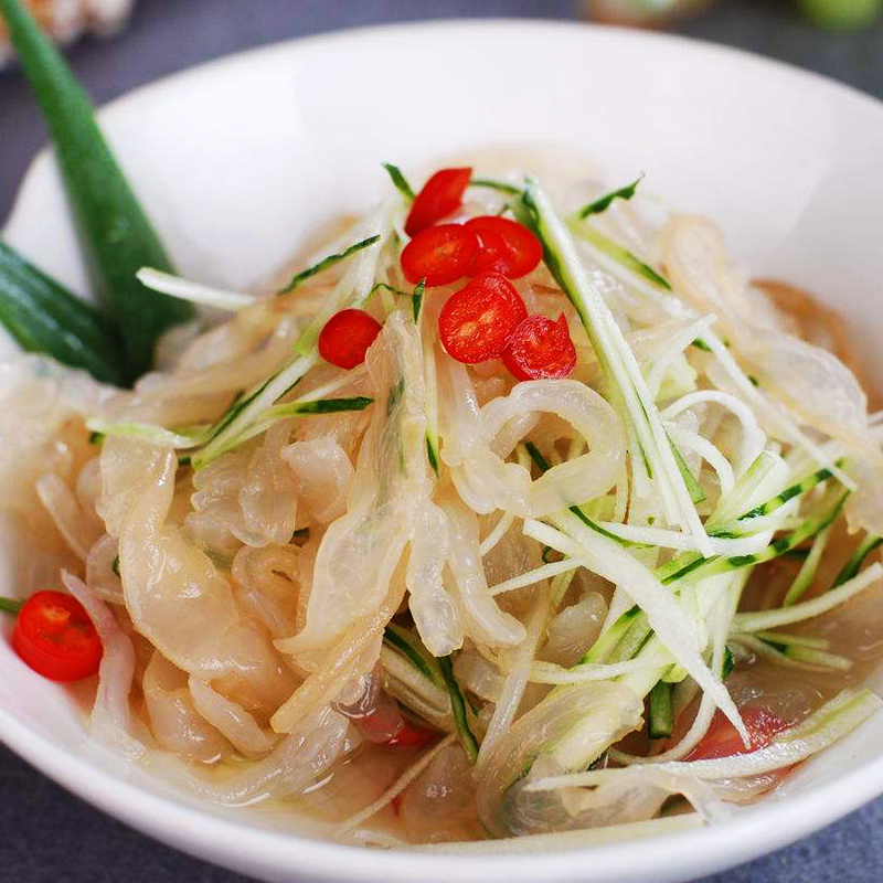 温州特产海蜇皮即食凉拌海蜇头海蜇丝干货即食海鲜凉菜180g*8包