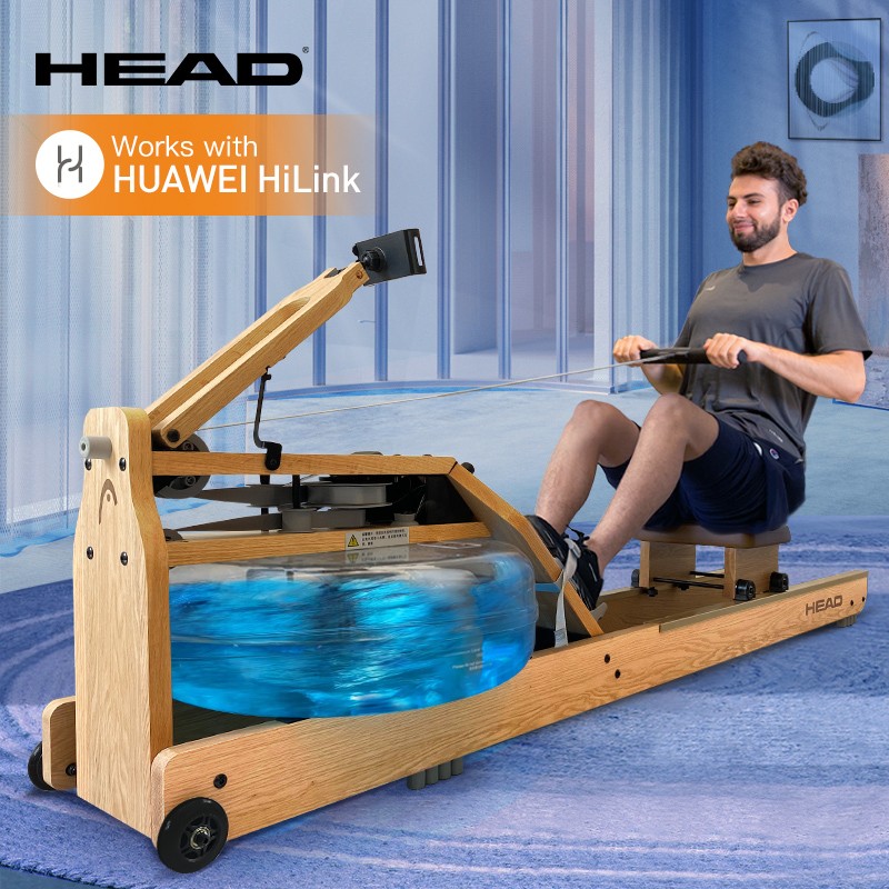 海德（HEAD）WR689橡木款 HUAWEI HiLink生态智能水阻划船机 家用划船器纸牌屋带APP健身器材ZS