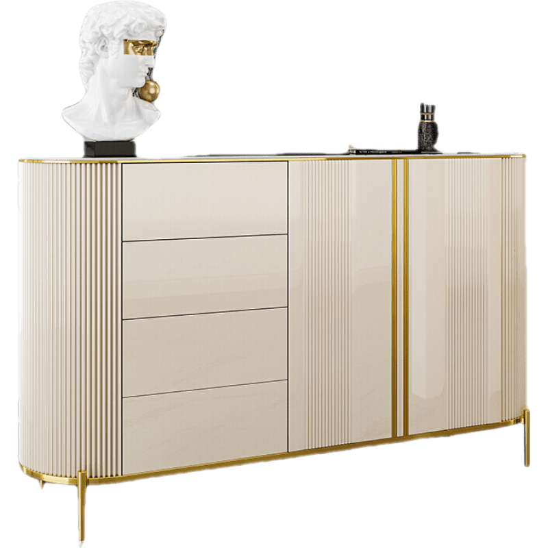 绿林咖轻奢餐边柜岩板现代简约家用小户型客厅卧室餐厅储物柜玄关柜意式 1.2米岩板餐边柜 双门