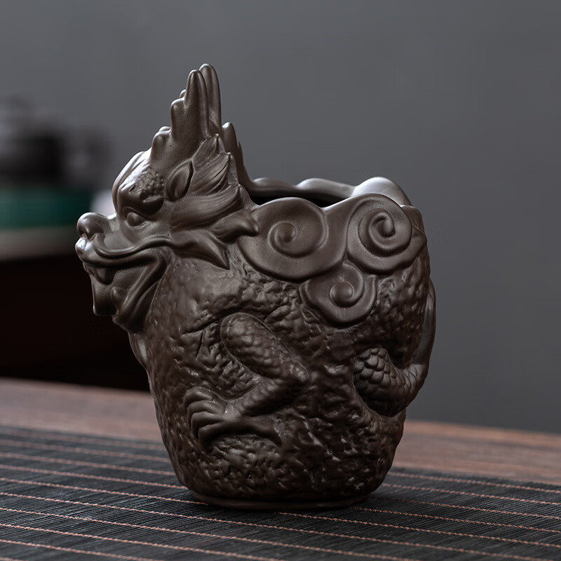 公道杯大号茶海茶壶茶具套装配件茶漏杯分茶器紫砂壶 紫砂龙头公道杯