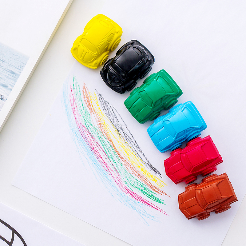韩国东亚（DONG-A）贝比彩益智汽车蜡笔 安全无毒儿童涂鸦彩绘小车造型画笔 小车蜡笔6色
