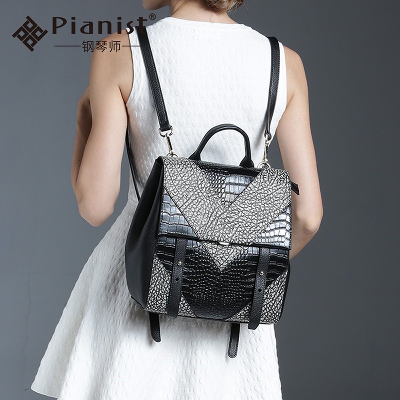 钢琴师真皮双肩包女头层牛皮2024新款时尚高档防盗洋气软皮皮质女士