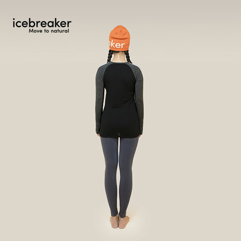 icebreaker美利奴羊毛女260 ZoneKnit户外跑步滑雪运动保暖贴身层功能内衣 花灰色 M
